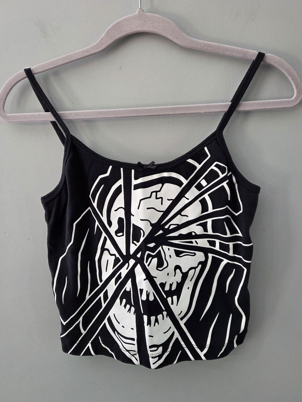 Women’s Lurking Class Tank Top  Cropped  Size Medium Skeleton Goth Emo  Punk Alt